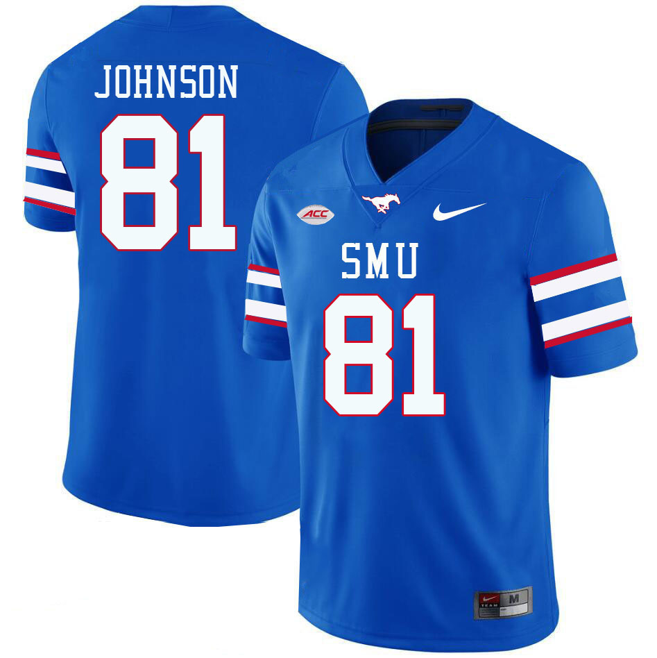 SMU Mustangs #81 Lonnie Johnson College Football Jerseys Stitched Sale-Royal